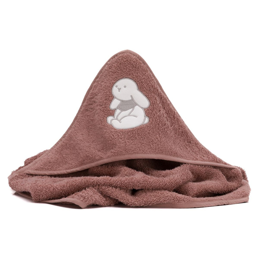 Fillikid Kapuzenbadetuch für Babys aus Baumwolle in Rosa, B/T: 75 x 75 cm - Bild 1