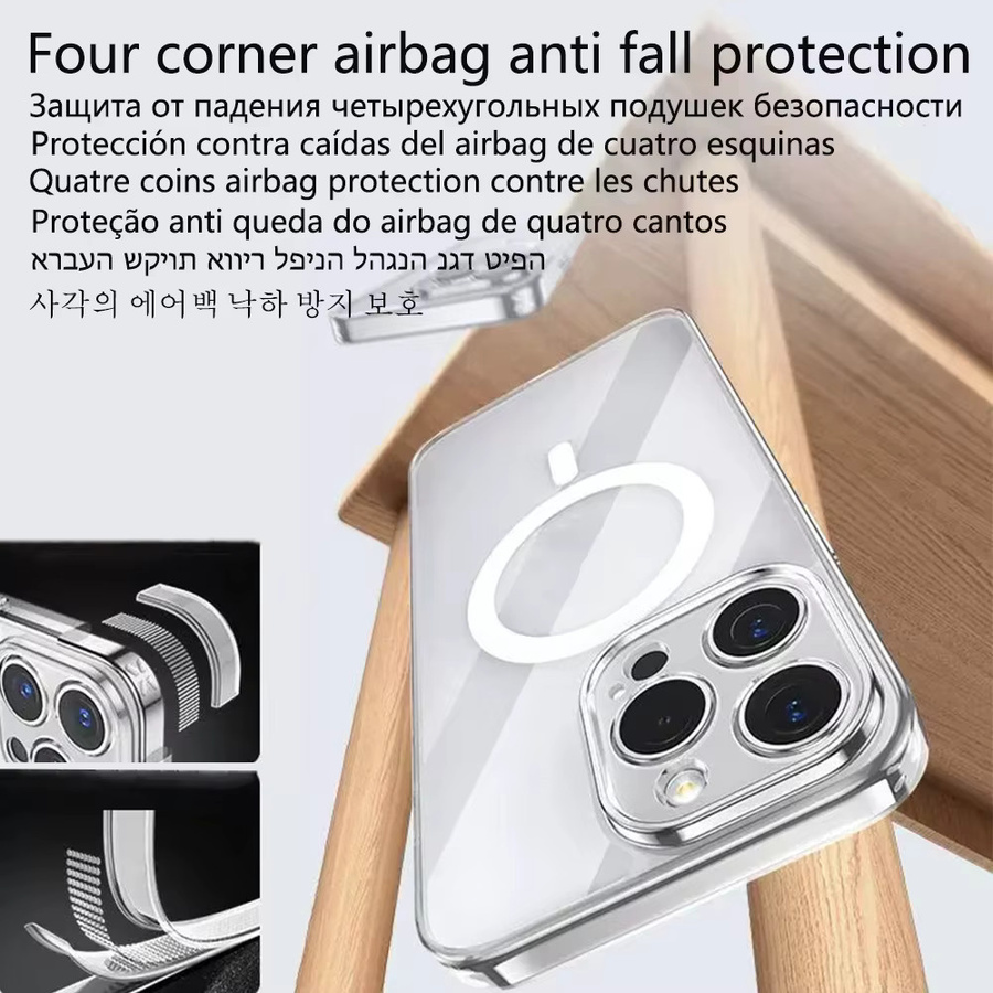 Apple MagSafe Case Transparente Hülle mit Magnetischem Rückenschutz für iPhone 17 Pro Max und iPhone 17 Air aus Acryl und Silikon - Bild 3