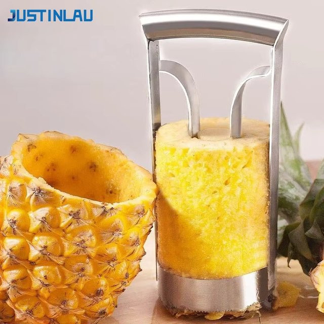 JUSTINLAU Edelstahl Ananas Schäler und Schneider in Silber - Bild 1