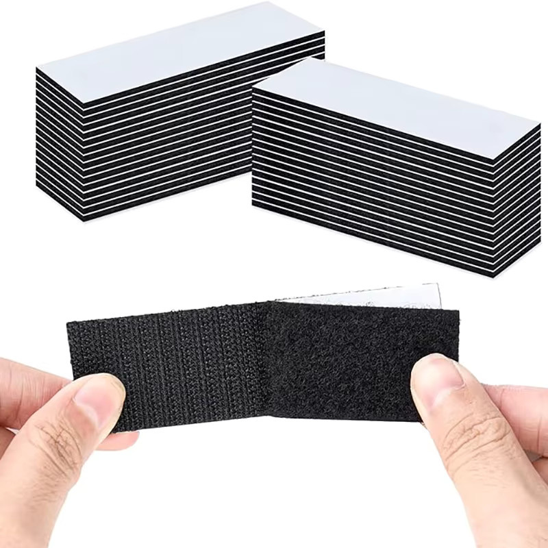 20 Paar selbstklebendes Klettband doppelseitig aus Nylon in Schwarz für Home Office und Haushalt - Bild 3