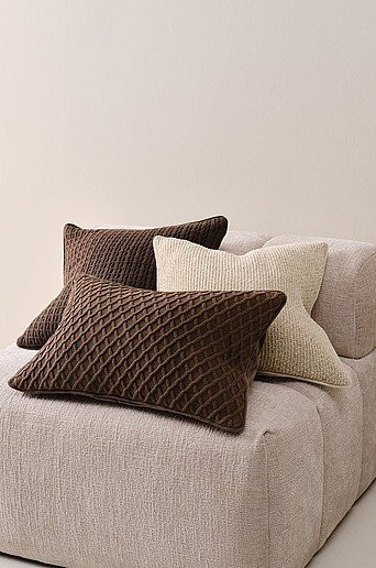 Jotex MILA Kissenbezug 3er-Pack in Beige und Braun, quadratisch, B/T/H: 50 x 50 x 50 cm und 60 x 60 x 60 cm - Bild 1