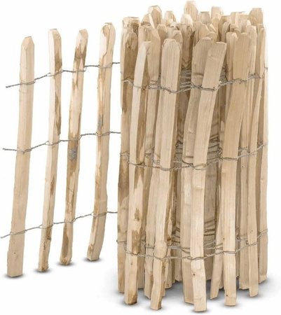 Stiltreu Englischer Staketenzaun aus Kastanie, unbehandelt, braun, B: 500 cm, H: 75 cm