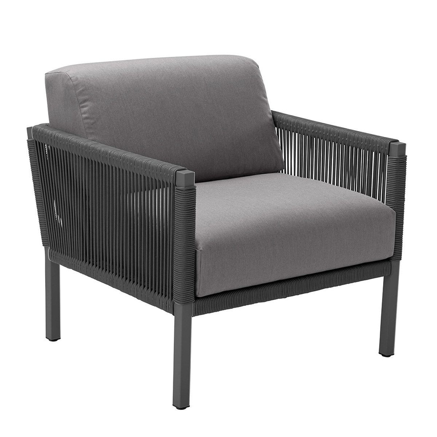 Solpuri CLUB Lounge Sessel mit Lounge Hocker aus Aluminium in Anthrazit - Bild 2