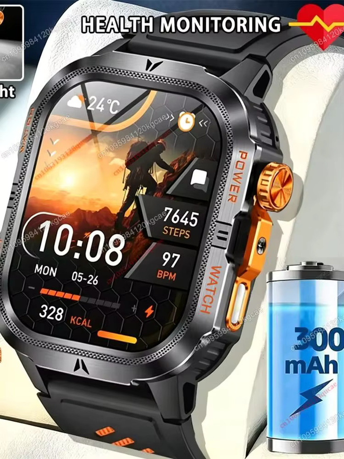 Ola Esporte Hw12 Outdoor-Smartwatch in Schwarz und Silber mit Militärqualität, LED-Taschenlampe, IP68 Wasserdichtigkeit, Bluetooth-Anruffunktion und über 100 Sportmodi - Bild 6