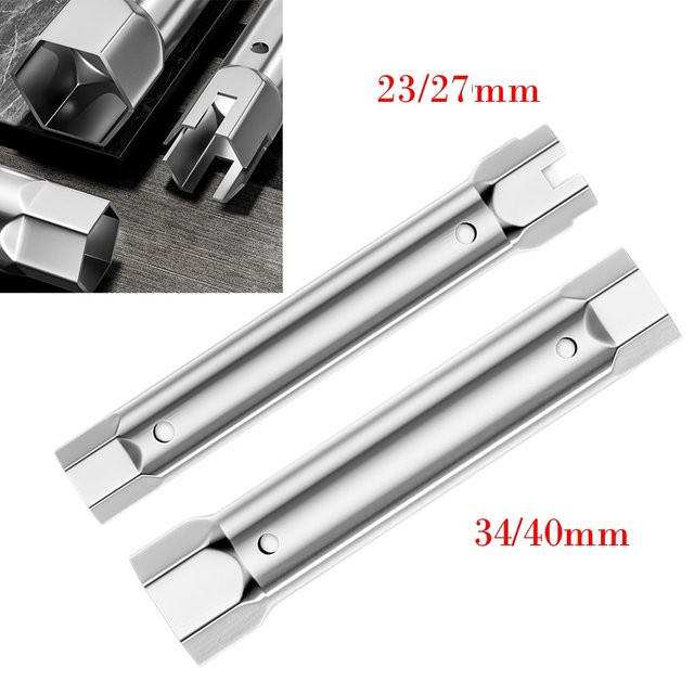 VIBRATITE 2er-Set Doppelkopf-Rohrzange Silber für Spüle, Wasserhahn und Abflussinstallation mit 23-27mm und 34-40mm - Bild 1