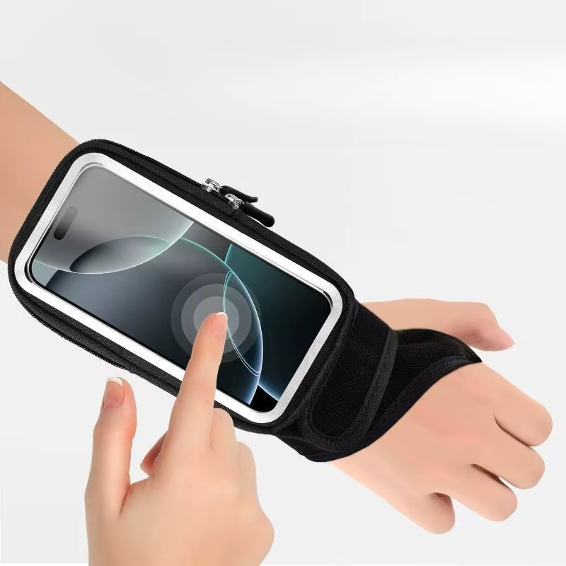 HAISSKY Outdoor Touchscreen Handgelenk Handytasche für iPhone, Samsung und Xiaomi in Schwarz oder Grau zum Radfahren und Fitness - Bild 2