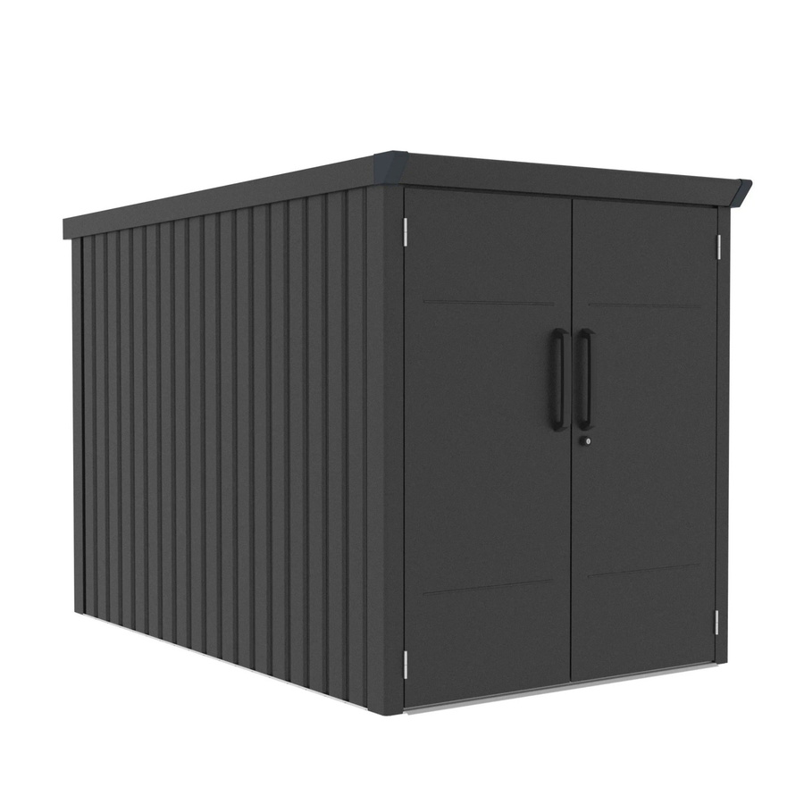 Westmann Velos 1 Metall-Fahrradgarage mit Boden in Schwarz, B/T/H: 133 x 222 x 151 cm - Bild 2