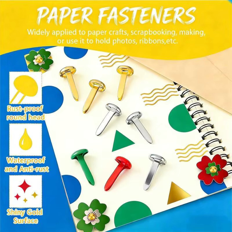 100 Stück runde Mini-Brads aus Metall in Silber für Scrapbooking und DIY Bastelzubehör (4,5 mm, 6,5 mm, 8 mm) - Bild 5