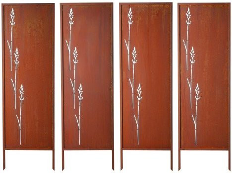 VEVOR Paravent 4er-Pack aus Kohlenstoffstahl in Braun, Sichtschutz und Raumteiler für Garten und Terrasse, B/H: 50 x 160 cm - Bild 1