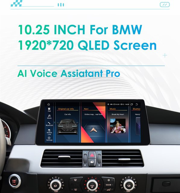 OSSURET Android 13 Autoradio für BMW 5er E60 E61 CCC CIC 2005-2010 mit 10,25 Zoll Display, 4G, Carplay, GPS und RDS in Schwarz - Bild 1