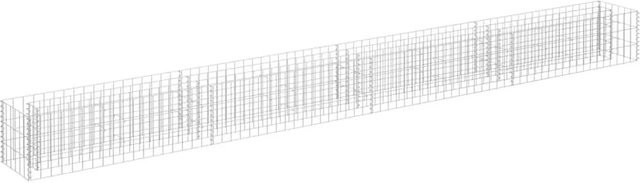 vidaXL Gabionen-Hochbeet aus verzinktem Stahl in Silber, B/T/H: 360 x 30 x 30 cm - Bild 1