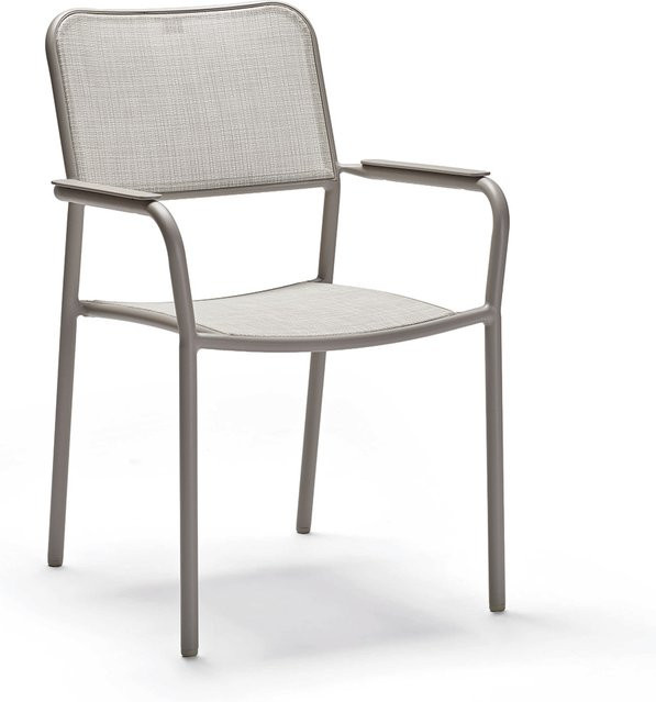 Stern Stapelsessel Joris aus Aluminium in Warmgrau mit Textil Ash Light - Bild 1