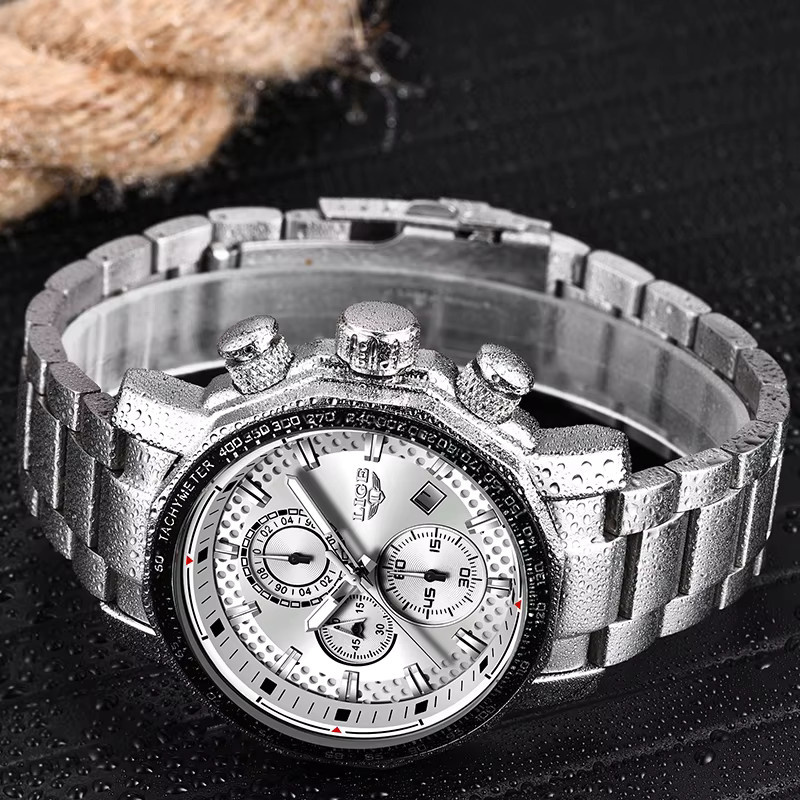LIGE Armbanduhr Quarz, Edelstahl, Silber, Herren - Bild 2