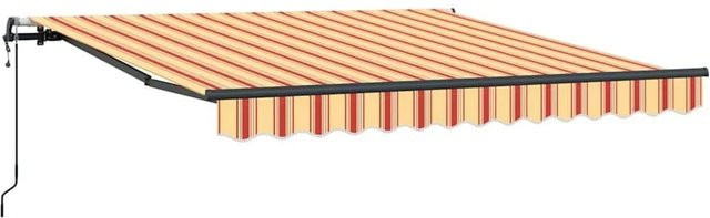 vidaXL Einziehbare Markise mit Fernbedienung in Gelb und Orange, B: 300 cm, T: 250 cm, H: 165 cm - Bild 1