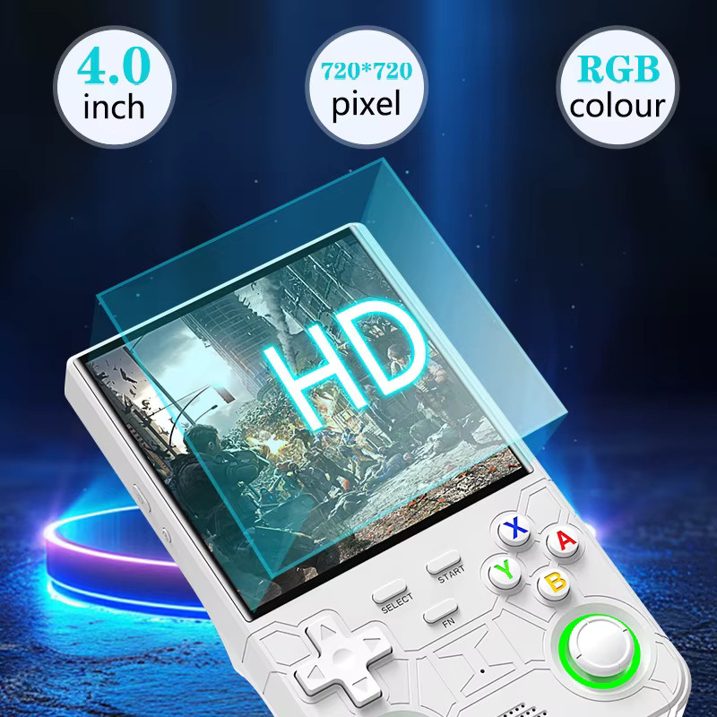 XMWL R36 Ultra Retro Handheld-Spielkonsole mit 4,0 Zoll Display, Open-Source Linux-System und 128GB Speicher in Weiß - Bild 2