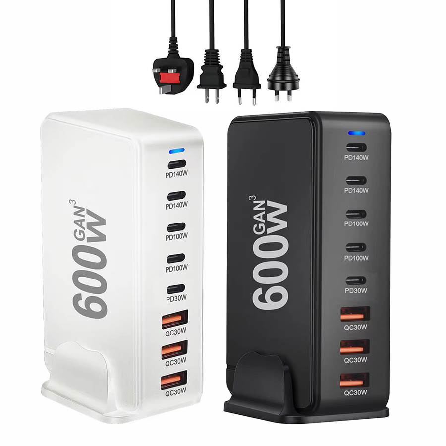 600W GaN Schnellladegerät mit 8 Ports und USB-C PD3.1 Adapter in Weiß für iPhone, Samsung, Xiaomi und Huawei Tablets - Bild 3