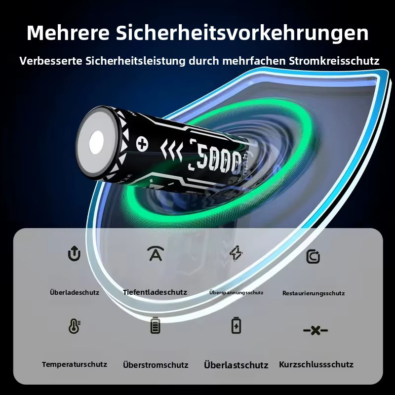 NOHON 21700 Akku-Set mit Ladegerät, 5000 mAh, 30 A, Schwarz - Bild 5
