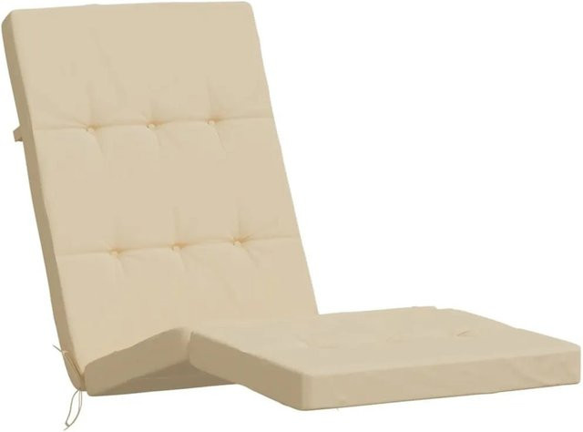 vidaXL Liegestuhl-Auflagen 2er-Set Beige aus wasserabweisendem Oxford-Gewebe mit Schaumstofffüllung - Bild 1
