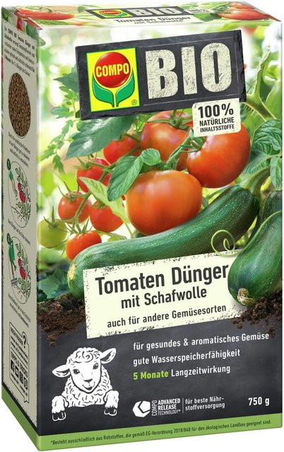 Compo Bio Langzeit-Dünger für Tomaten und Feingemüse mit Schafwolle, 750 g - Bild 1