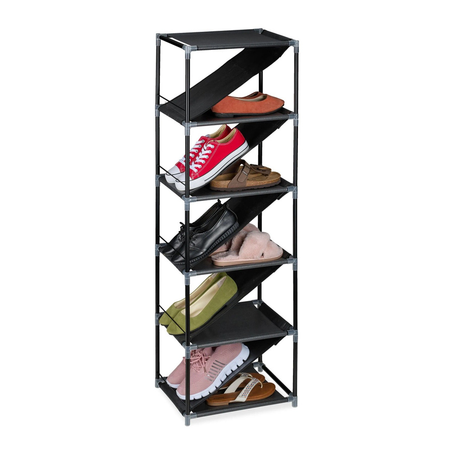 Relaxdays Schuhregal aus Metall in Schwarz für Flur und Schlafzimmer B/T/H: 121 x 38 x 30 cm - Bild 2