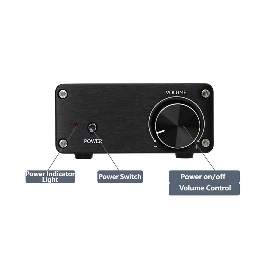 YJCO Digitaler Mini-Leistungsverstärker D50C, HiFi-Stereo-Verstärker mit TPA3116 Klasse-D Chip, 2.0-Kanal, 50Wx2, Schwarz - Bild 3