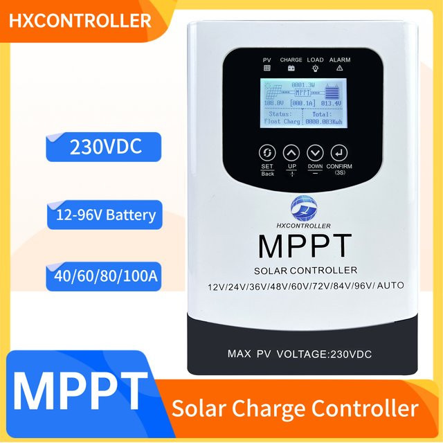 HXCONTROLLER MPPT Solar-Laderegler mit WLAN-Überwachung für 12V 24V 48V 60V 72V 96V Batterien, Farbe: Weiß - Bild 1
