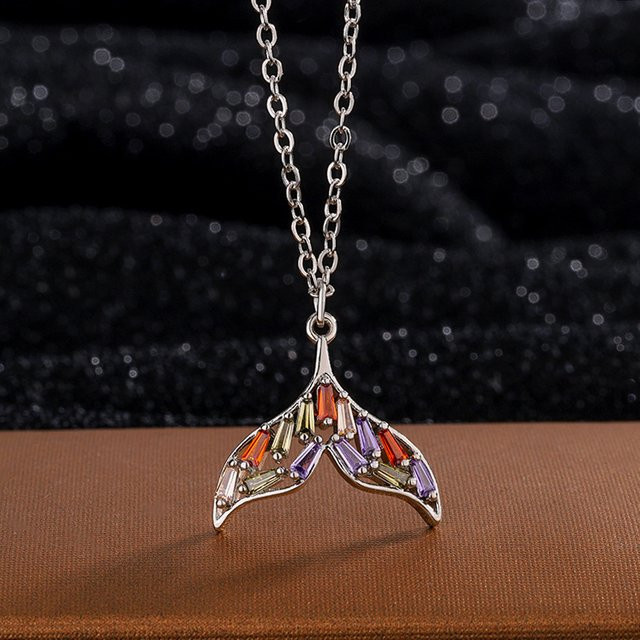 GaGa-Duck Anhänger 925 Silber, Bunt, Zirkonia, Meerjungfrauenschwanz - Bild 1