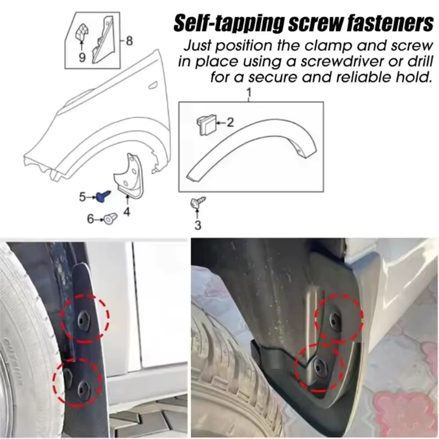 U-Typ Metall-Befestigungsclips und Schrauben-Set aus rostfreiem Edelstahl in Blau und Schwarz für Auto und Motorrad - Bild 2