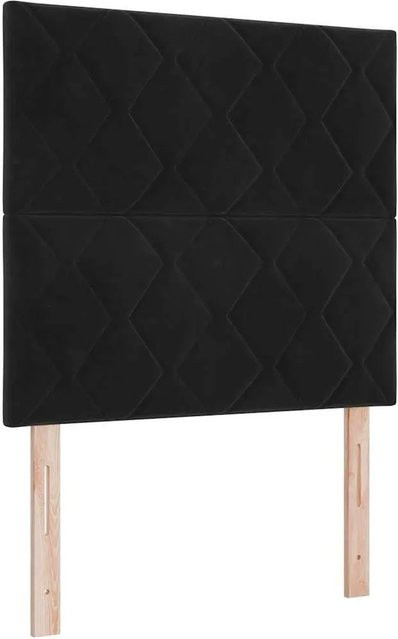 vidaXL LED Boxspringbett mit Matratze in Schwarz aus Stoff, B/T/H: 90 x 200 x 140 cm - Bild 1