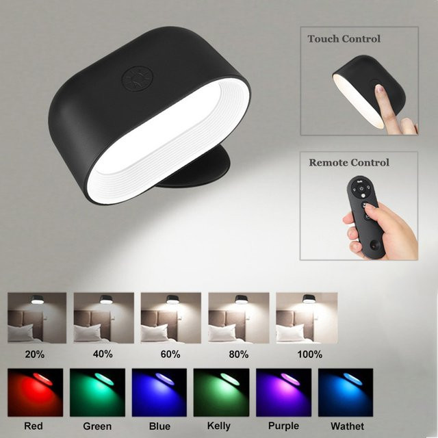 GGBingo Magnetische Wandleuchte mit RGB-Effekt in Schwarz und Mehrfarbig für Wohnzimmer und Garten - Bild 1