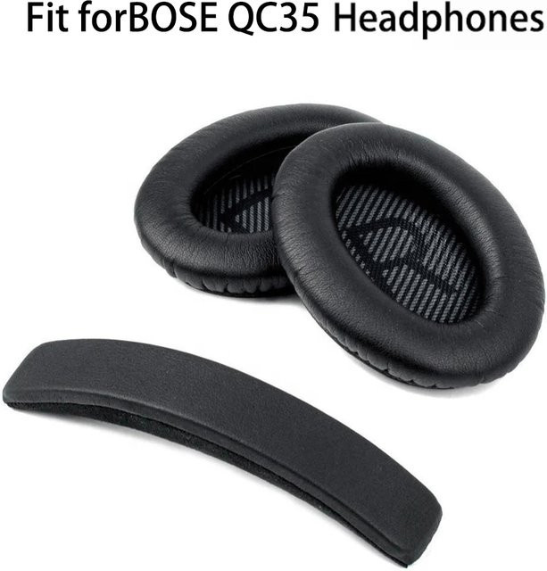 Bose Ersatz-Ohrpolster und Kopfband Set in Schwarz für QuietComfort QC 15, QC 25, QC 35, AE2, AE2i, AE2w - Bild 1