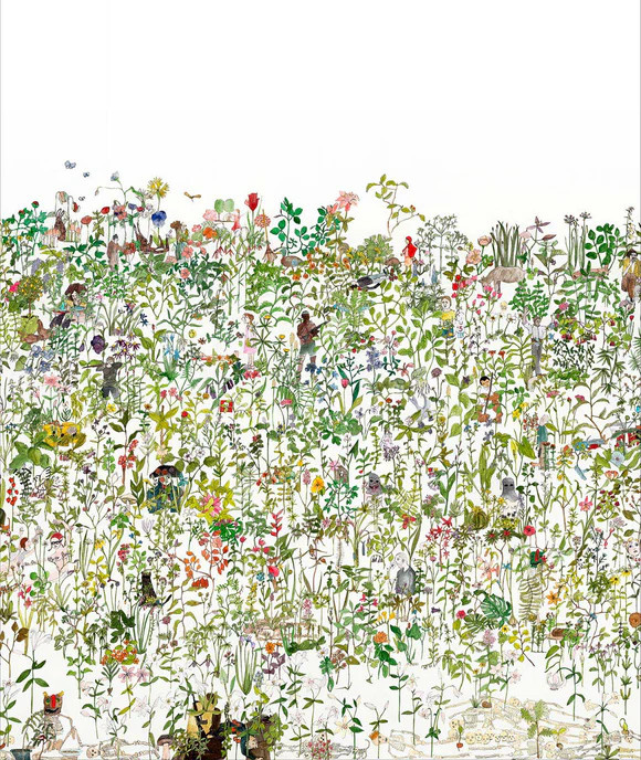 NLXL Mural Enchanted Garden Wandtattoo mit floralem Design in Mehrfarbig - Bild 1