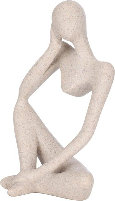 Abstrakte Skulptur GoolRC als menschliche Figur aus Harz in Grau zur Tischdekoration - Bild 1