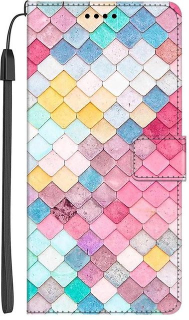 Leder Klapphülle für Xiaomi Redmi A3 und Redmi A3x mit Katze oder Wolf Design als Geldbörse-Handyhülle in Multicolor - Bild 1
