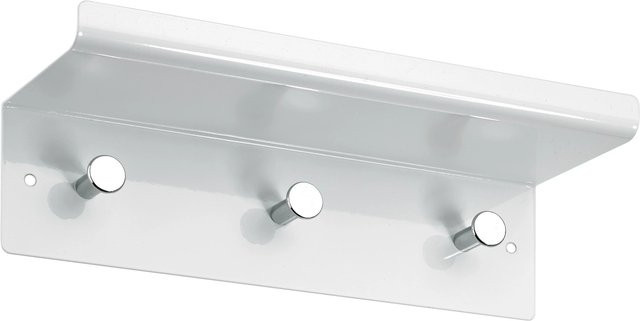 Hettich Garderobe aus Metall mit Ablage und 3 Haken in Weiss - Bild 1