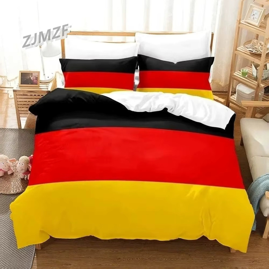 Bettwäsche-Set ZJMZF mit deutscher Flagge im 3D-Druck, Bettbezug in Schwarz, Rot und Gelb für Erwachsene und Kinder - Bild 1