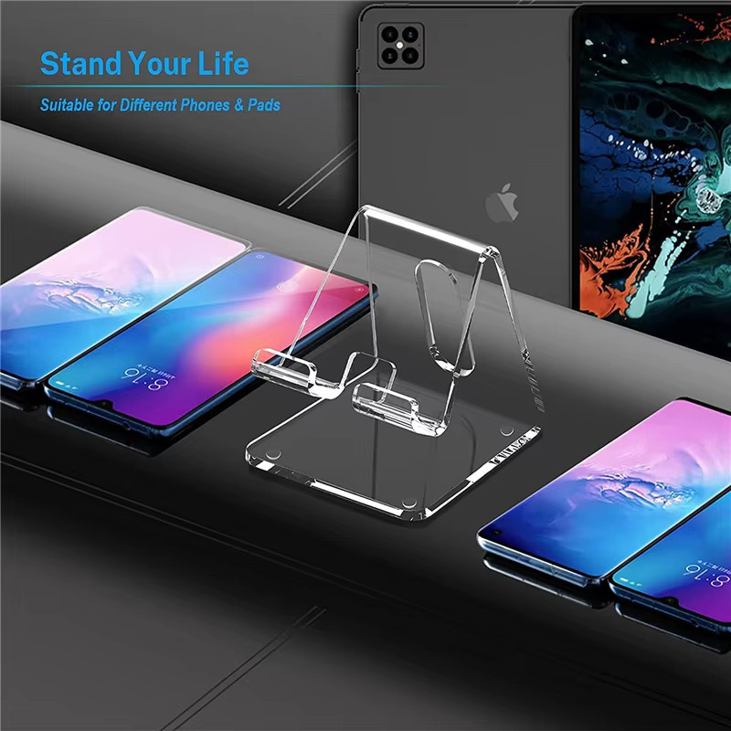 VORTNGLE Tablet- und Handyhalterung aus transparentem Acryl für Desktop und iPhone, iPad, Xiaomi und Huawei - Bild 4