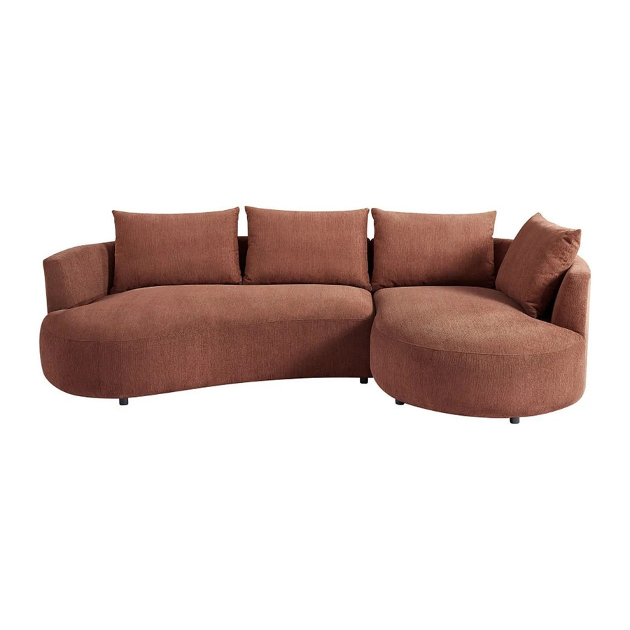 Vente-unique Sofa Lousado Ecksofa in Terracotta ohne Schlaffunktion mit Strukturstoff - Bild 2