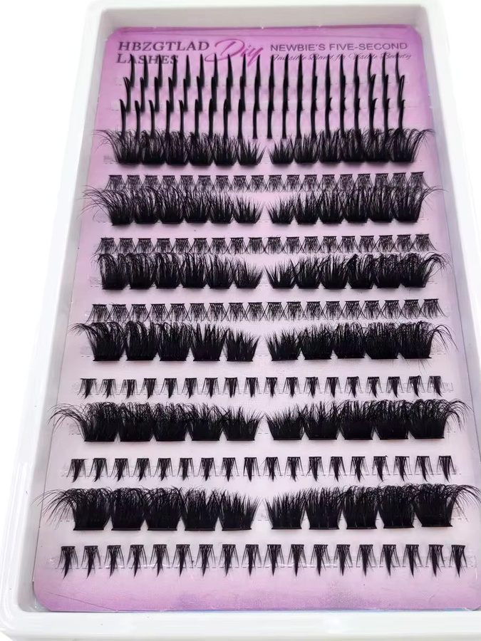 AMSDCN Cluster-Wimpern links & rechts, 60D-200D, Volumen-Wimpern-Cluster mit Spikes - Bild 6