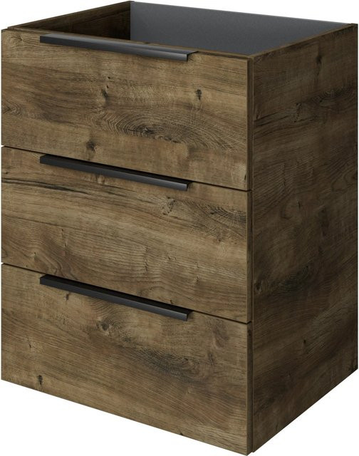 Pelipal Waschbeckenunterschrank Quantum 07 Eiche Ribbeck Quer mit 3 Auszügen, Breite: 59 cm, Höhe: 72 cm, Tiefe: 42,9 cm - Bild 1