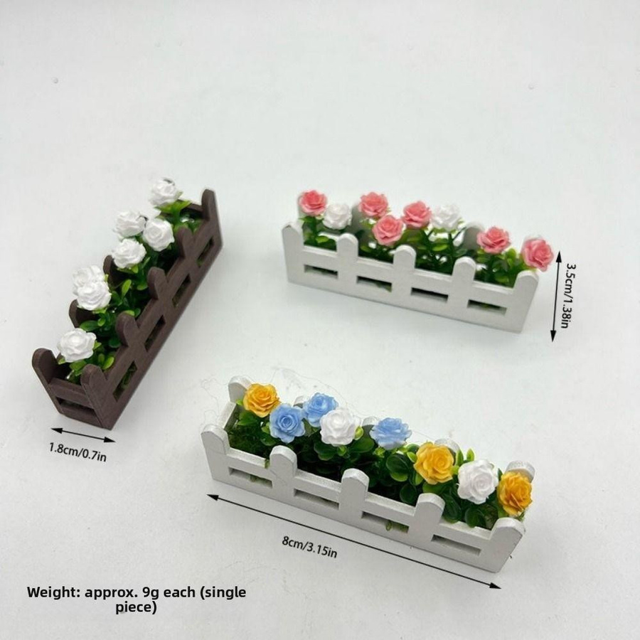 Fashnics Rosenblüten, Miniatur Topfpflanzen, Maßstab 1:12, ab 2 Jahren - Bild 1