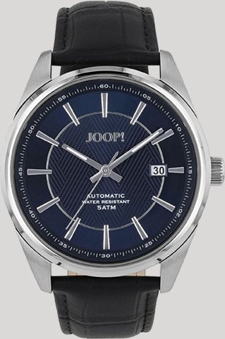 Joop! Armbanduhr Edelstahl, Leder, Silber, Blau, Herren - Bild 1