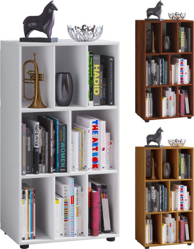 VCM Regal Wotino in Weiss mit Holzstruktur-Nachbildung, B/H/T: 40 x 114 x 60 cm - Bild 4