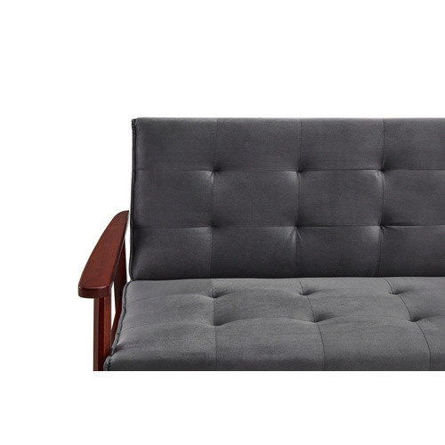 SalesFever Schlafsofa im skandinavischen Design aus Samt, Breite: 190 cm, Grau - Bild 3