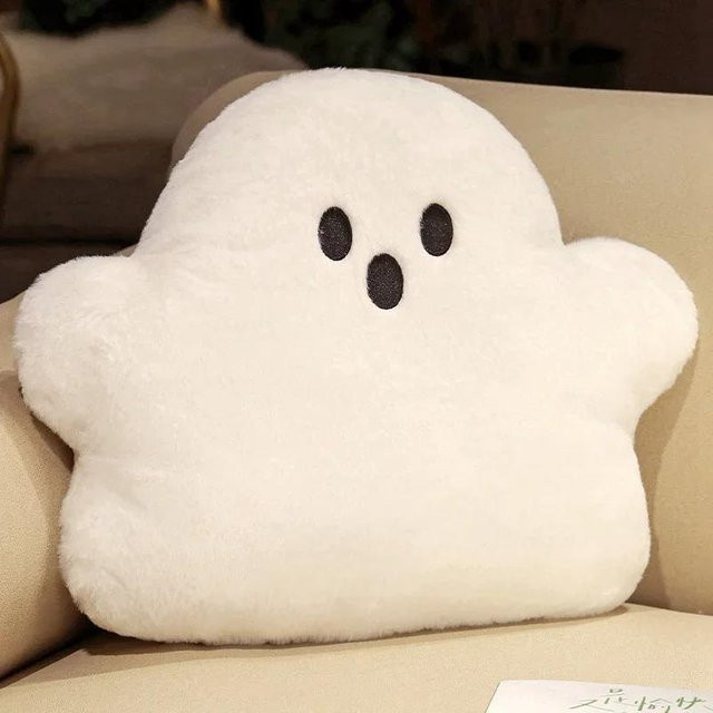 Kawaii Plüsch Kissen Weißer Geist für Halloween Dekoration B/H: 15 x 20 cm - Bild 1