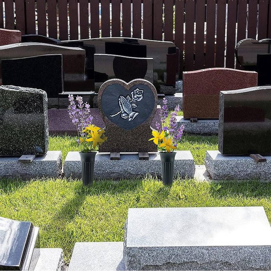 2er Set Kegelvasen aus Kunststoff mit Spießen für Friedhofsvasen und Gedenkdekorationen von PHYUN-autoparts - Bild 6