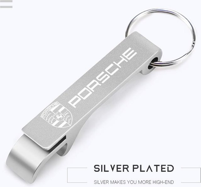 Porsche Schlüsselanhänger Metall, Bierflaschenöffner, silber, Unisex - Bild 1