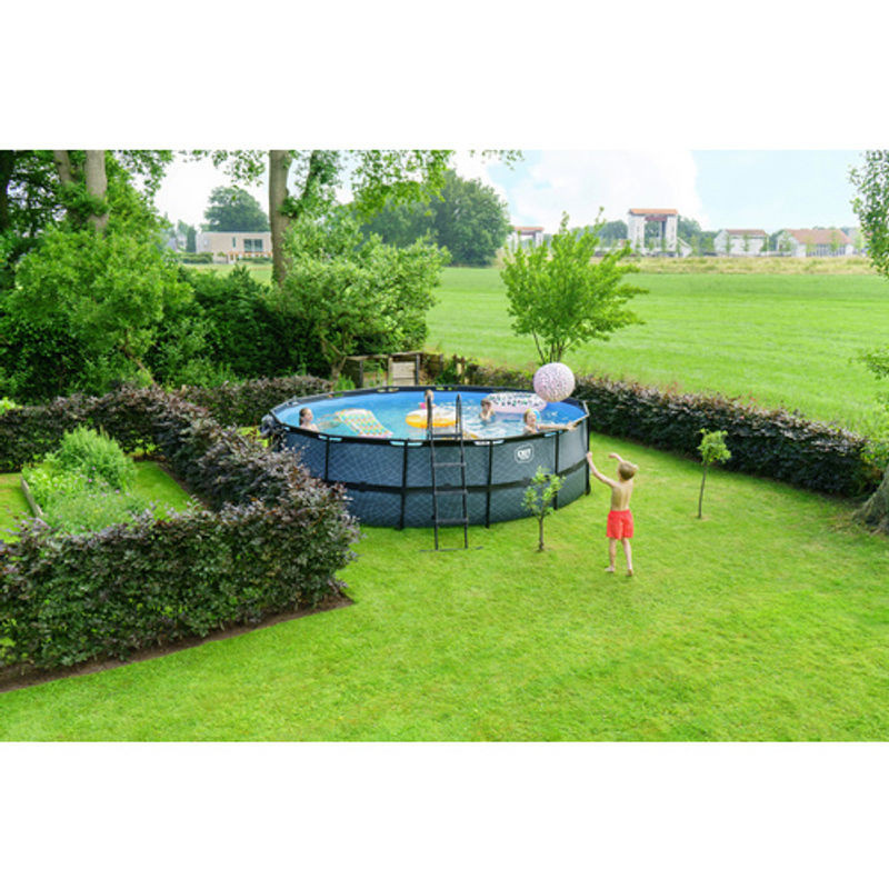 EXIT Toys Wood Pool mit Durchmesser: 488 cm in Braun und Blau aus Kunststoff und Stahl - Bild 1