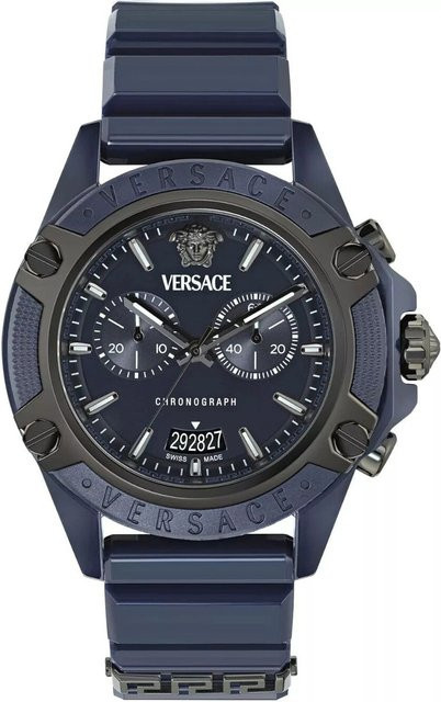 Versace Chronograph, Herrenuhr, Quarz, Kunststoff, Lila, 45 mm, 3 ATM - Bild 1