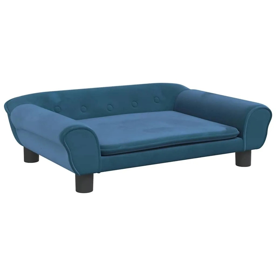 vidaXL Hundebett Sofa aus Samt in Blau, B/T/H: 70 x 48 x 22 cm - Bild 2